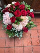 Red Rose and Hydrangea Vase