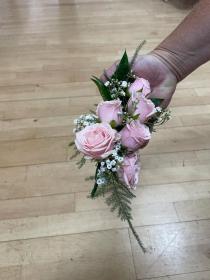Pink Spray Rose and Gyp Corsage 