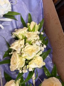 Spray Roses and Gyp Chest Corsage 