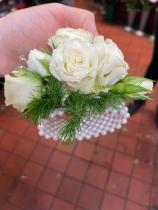 White Spray Rose Wrist Corsage 