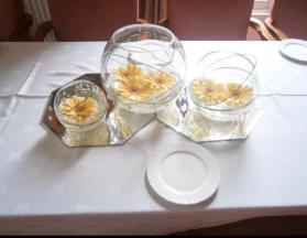 Floating Gerberas in Glass Bowls