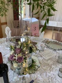 Tall Glass Arrangement with Low Arrangement 
