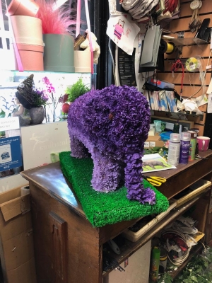 3D Standing Elephant in Purple