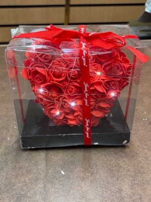 Foam Roses Heart With Lights