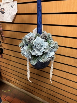 Sparkly Blue Christmas Bauble