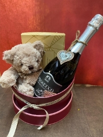 Prosecco Teddy and Chocolate Set