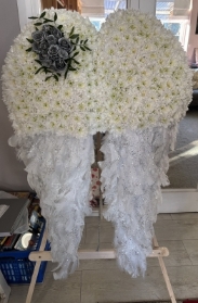 Large Angel Wings on wooden stand